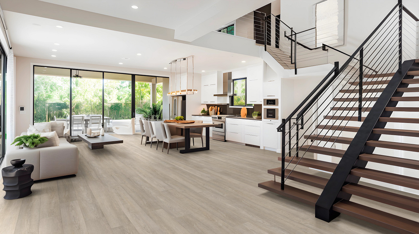 Cenere flooring, shown in a room