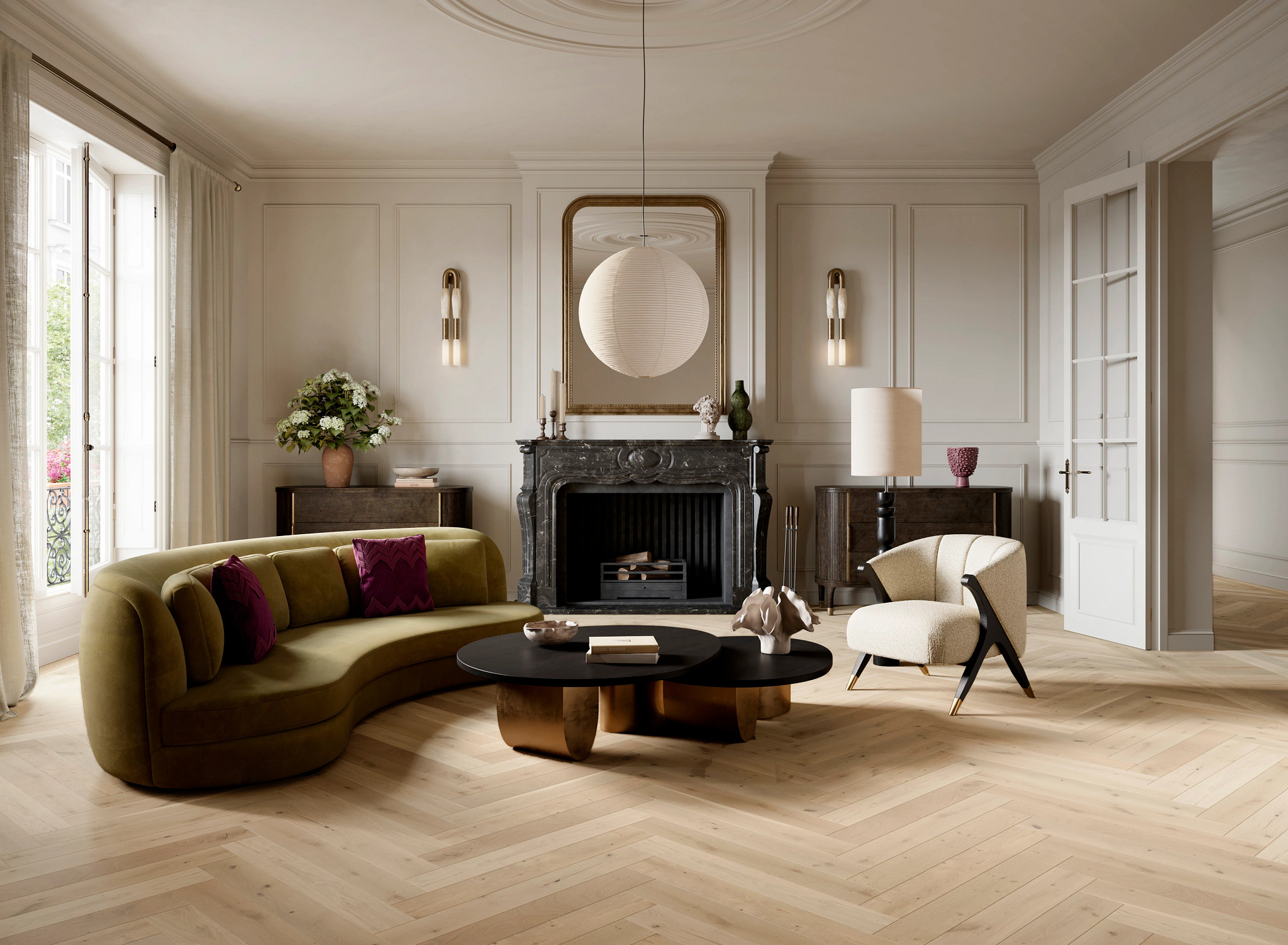 Provincial Herringbone Parchment Feature 1