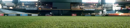 Artificial Turf at Chase Field Stadium Artificial turf at Chase Field stadium with scoreboard in the background