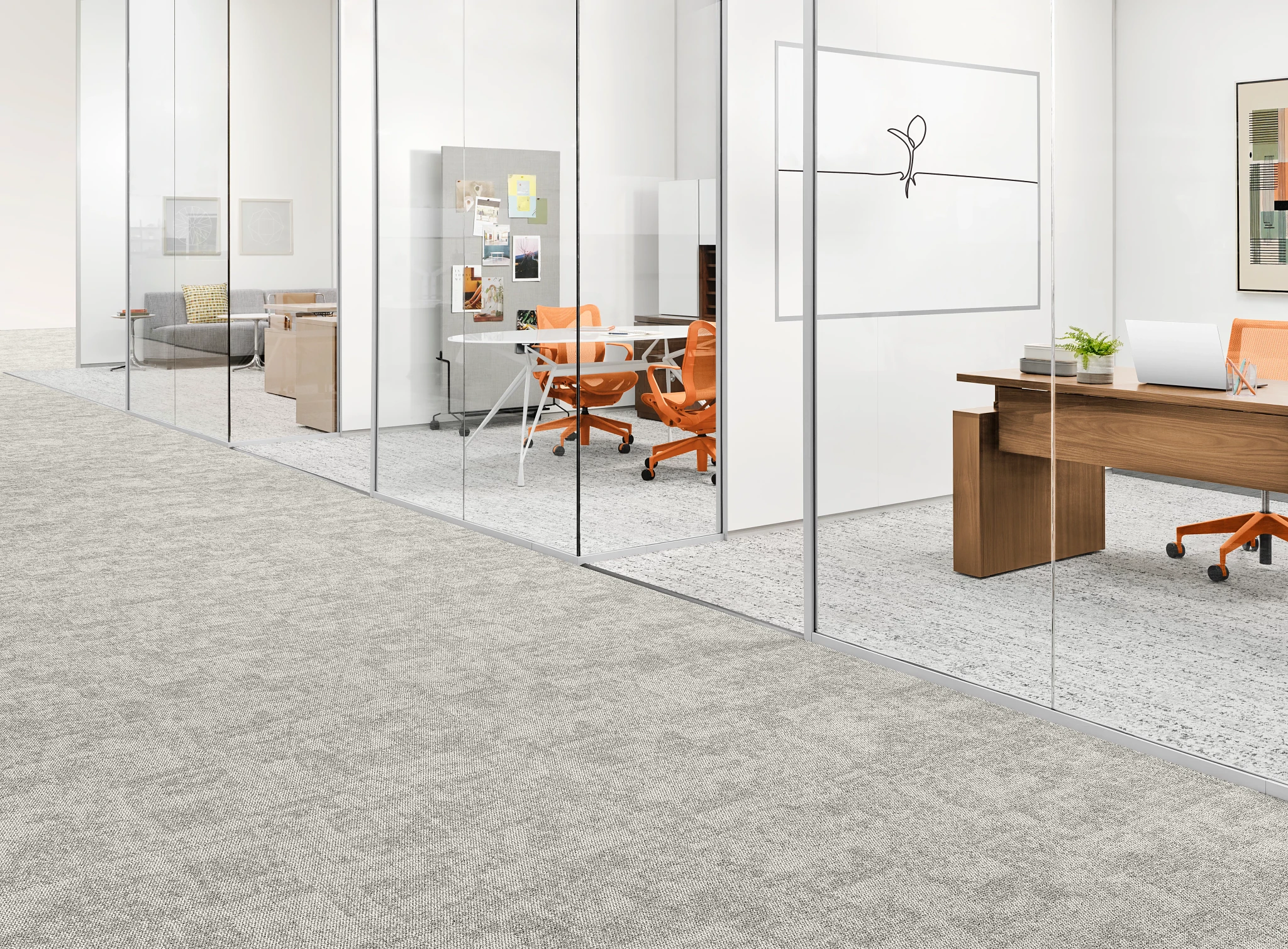 Presence Tile in Sand and Knotted Tile in Argan