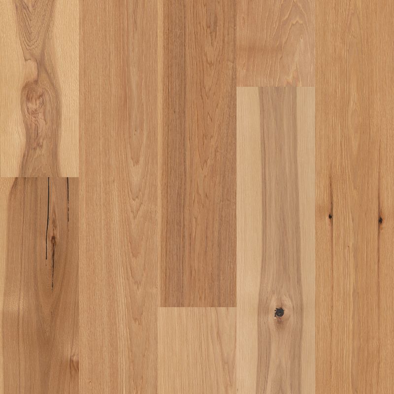 Castlewood Hickory engineered hardwood flooring in Romanesque color, 7.48 inches wide, hickory material, UV aluminum oxide finish