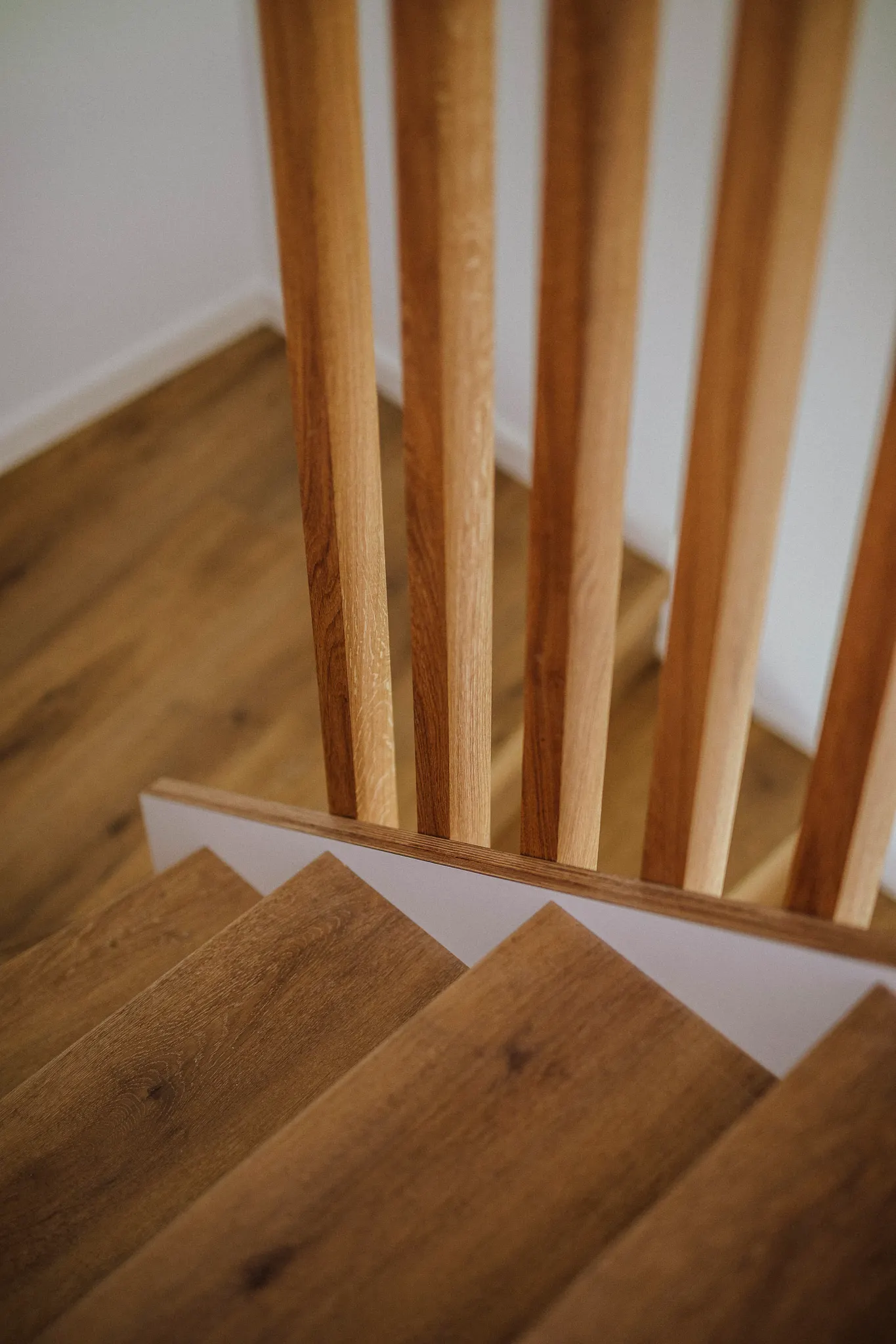 Wooden brown stairs with Coretec Multilayer Floors