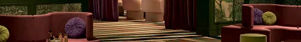 Vibrant Striped Carpet in Hospitality Lounge Setting AXR81291