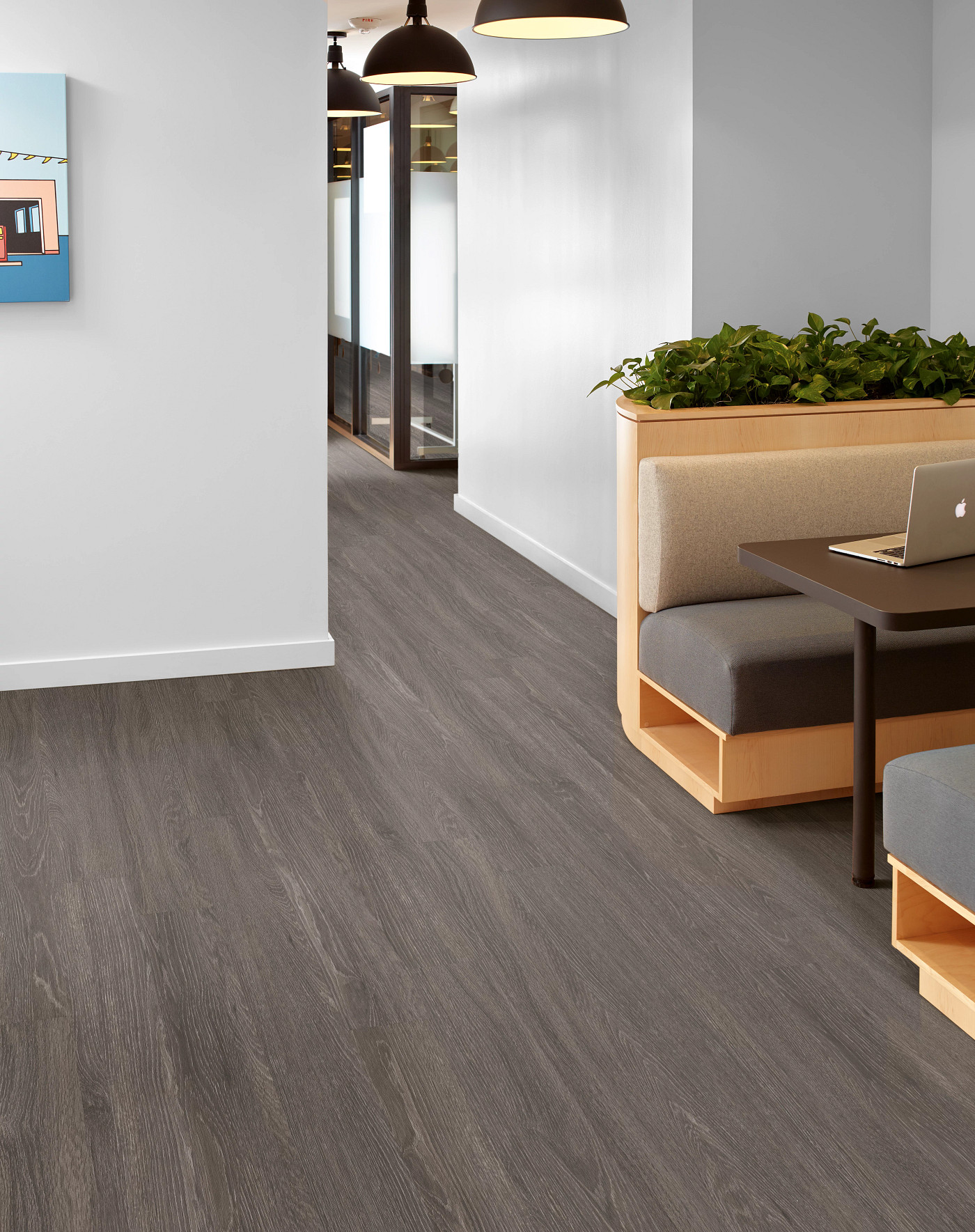Carbon flooring, shown in a room