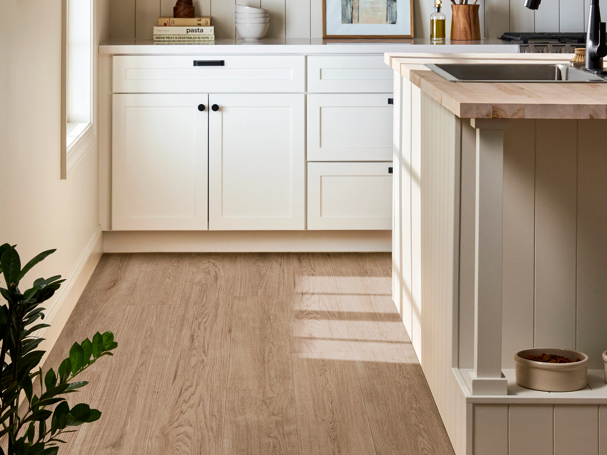 Kitchen with laminate flooring