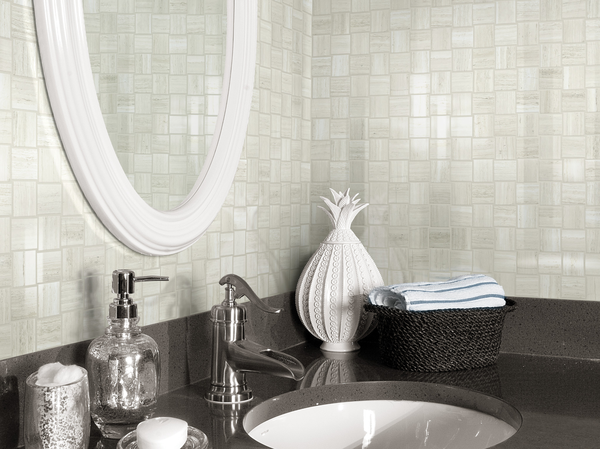 CASINO BASKETWEAVE MOSAIC MATTE ASH ROOM