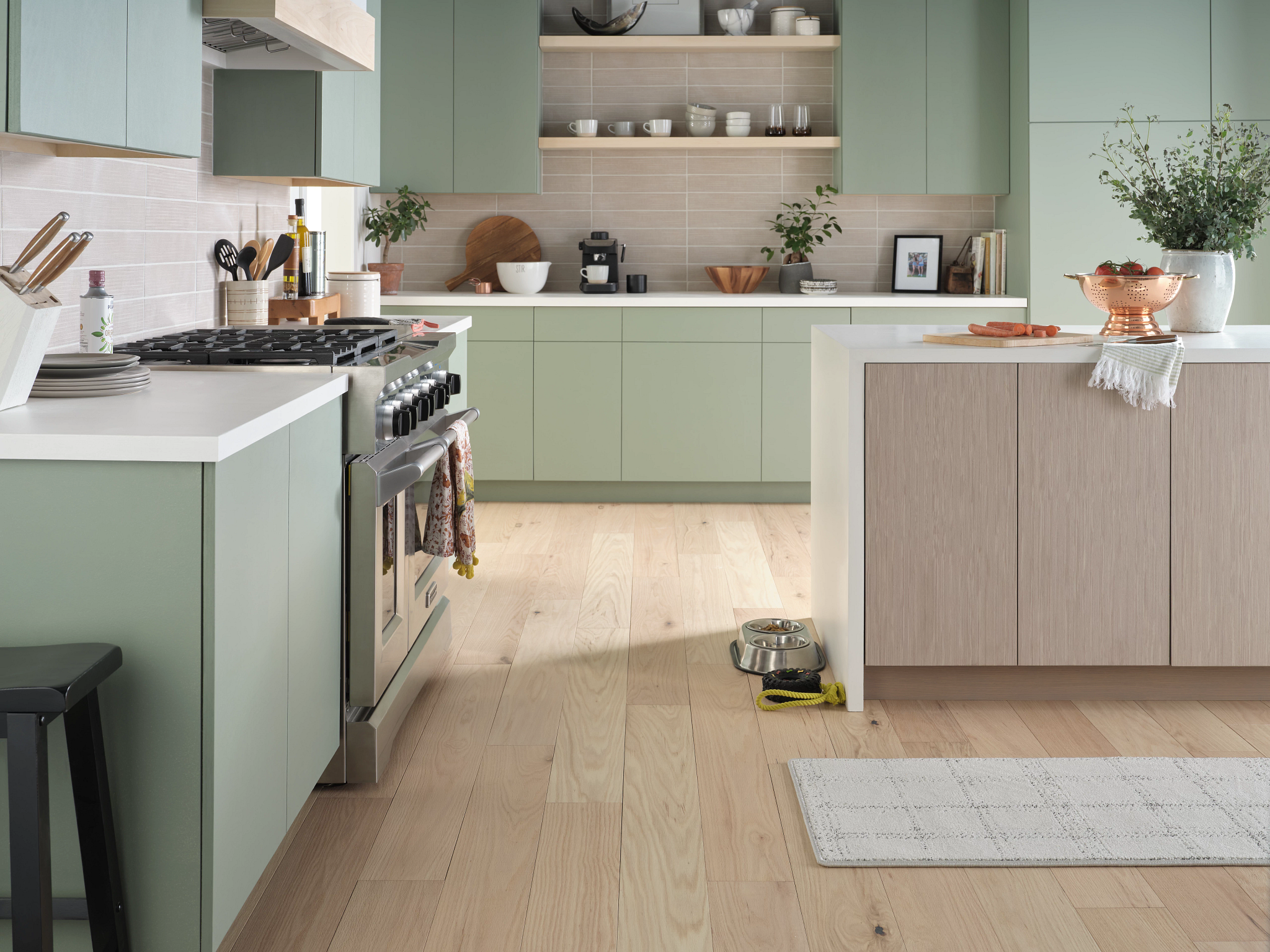 Kitchen with repel hardwood