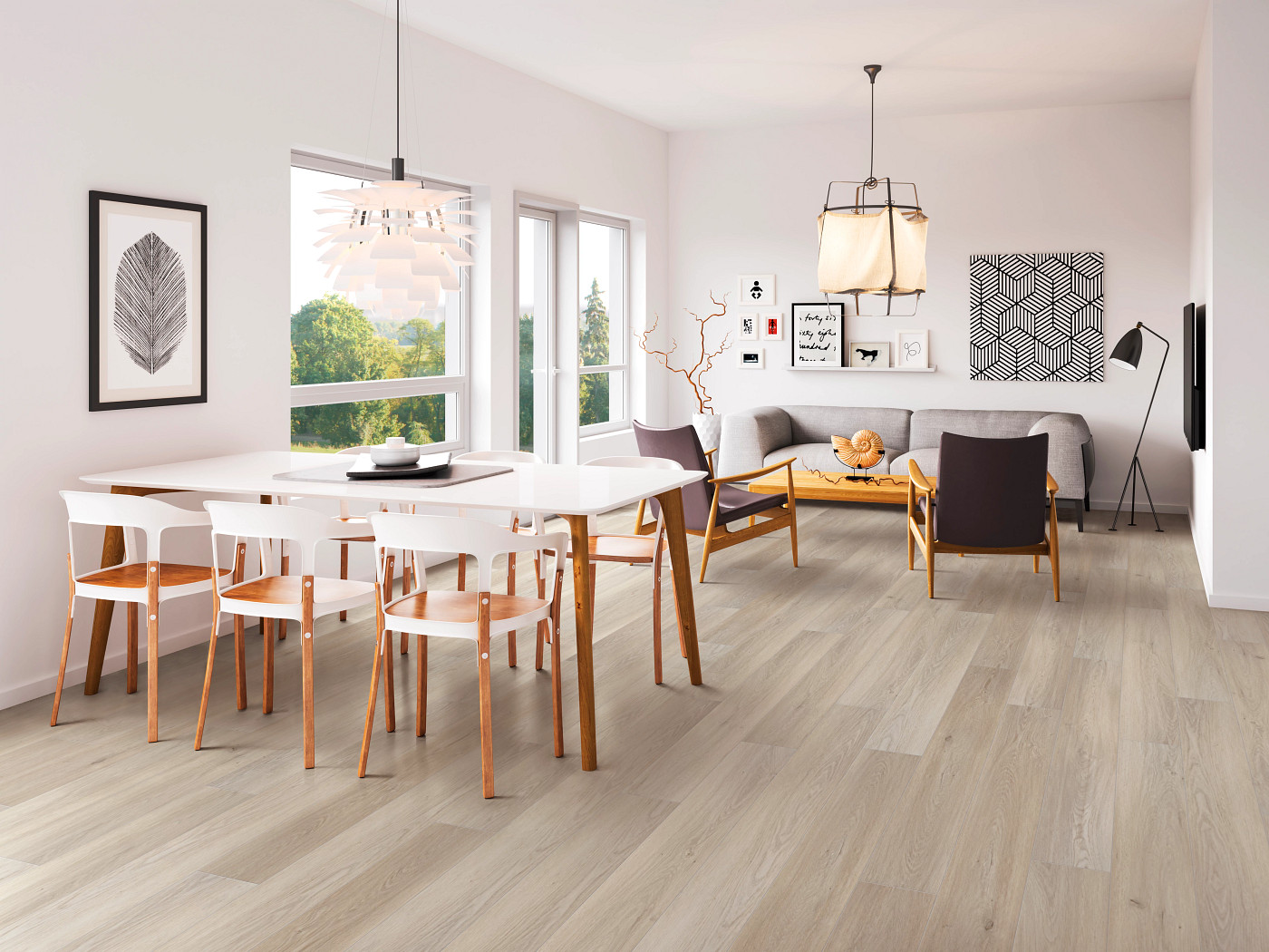 Kent Oak flooring, shown in a room