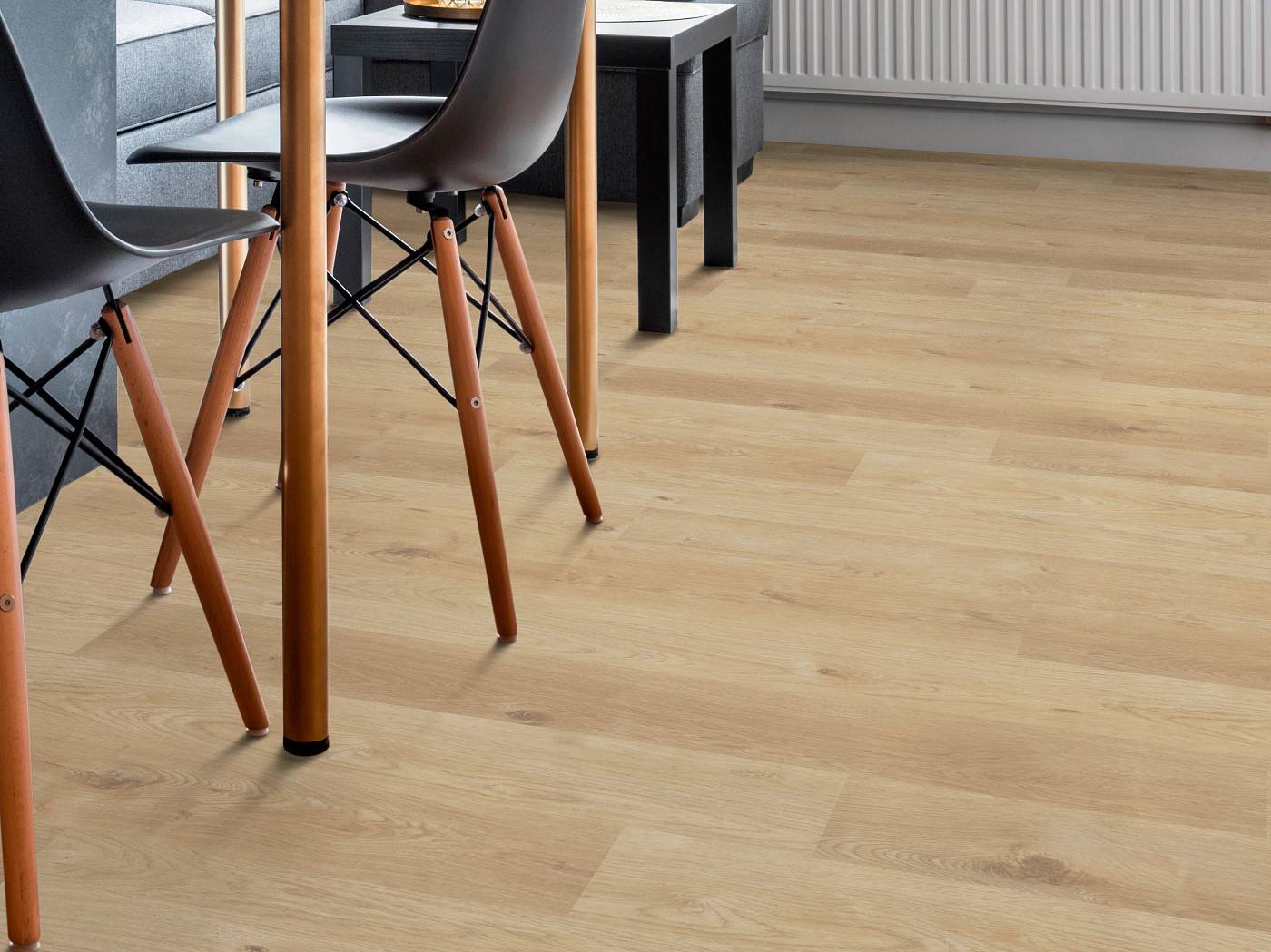 Desert Sand flooring, shown in a room