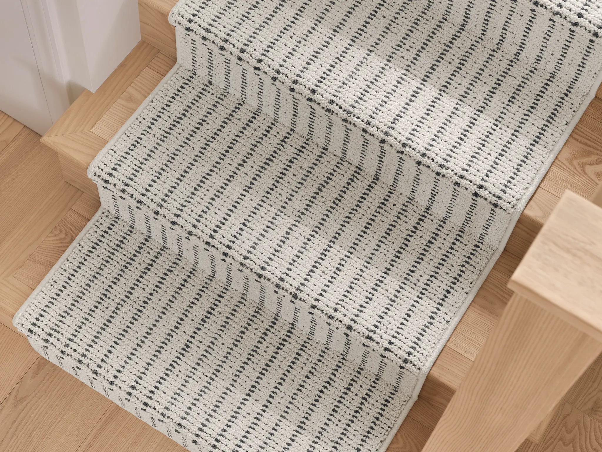 Anderson Tuftex soft surface carpet on wooden stairs