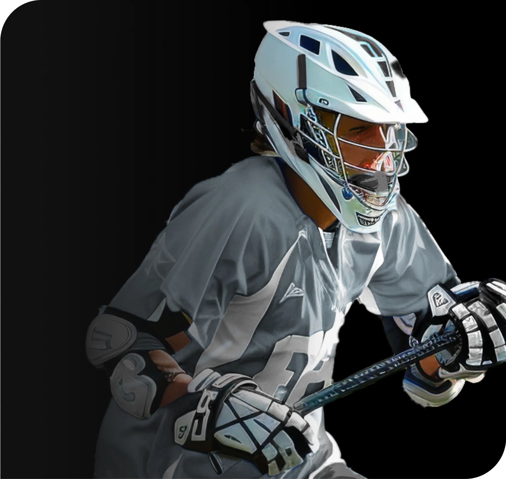 Young athlete in sports gear holding a lacrosse stick