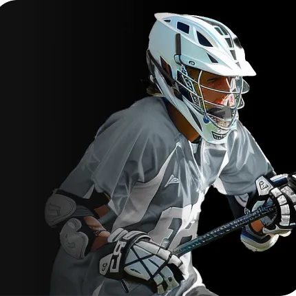 Young athlete in sports gear with lacrosse stick Young athlete in sports gear holding a lacrosse stick