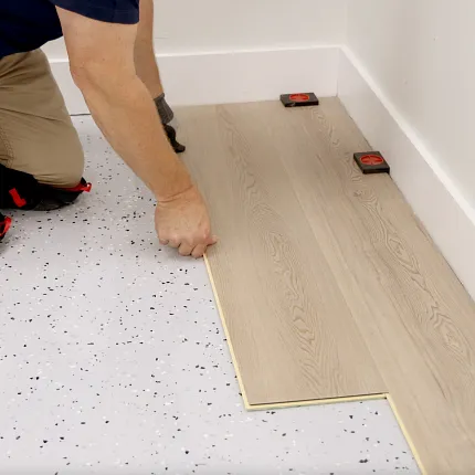 Light Wood Look Vinyl Flooring Installation - Coretec Residential WPC Installation of light wood look vinyl flooring with Coretec Residential WPC construction, dimensions 72.05x8.85 inch