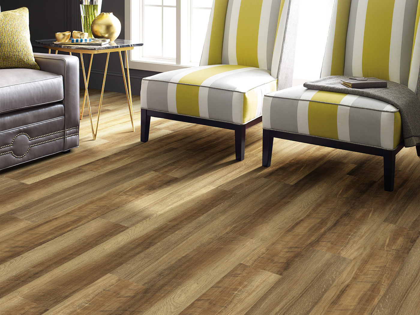 Tawny Oak flooring, shown in a room