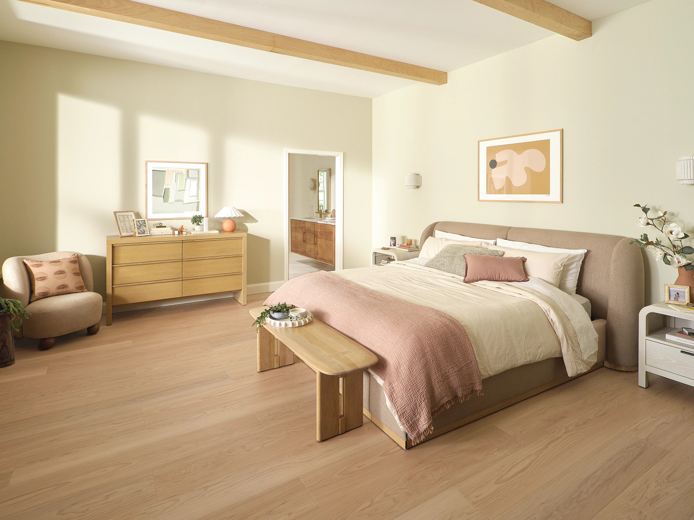 Espresso Mist Maple flooring, shown in a room