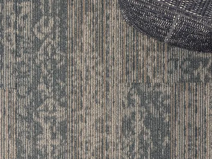 Blue and Beige Commercial Carpet Tile with Woven Texture Story Ultraloc® MB in Essay