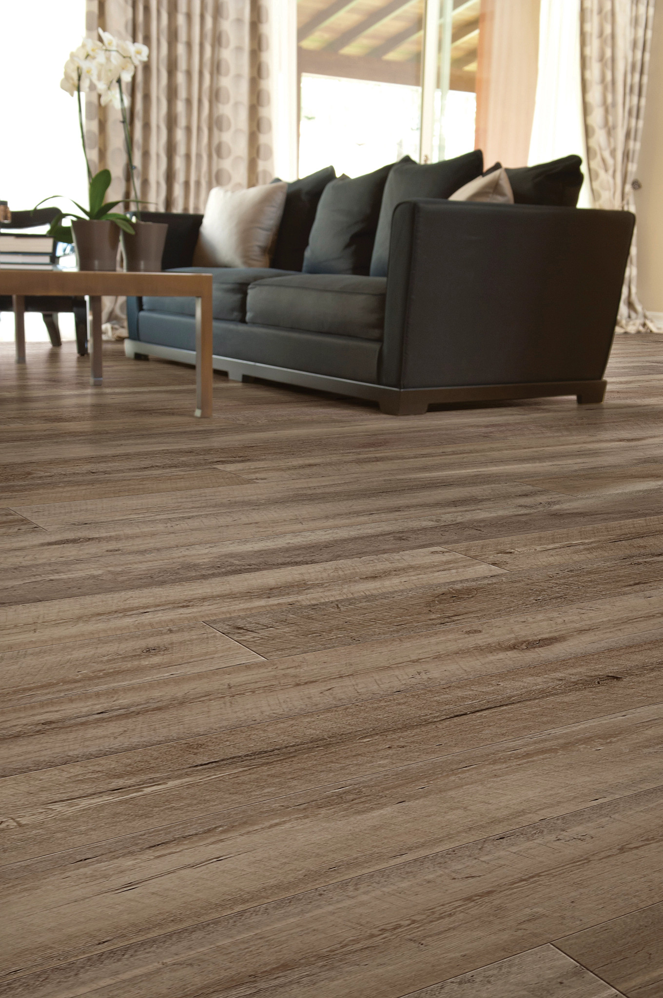 Nares Oak flooring, shown in a room