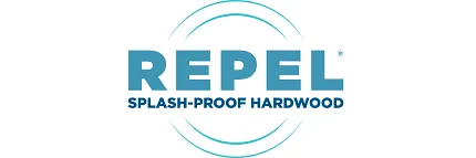Repel Splash-Proof Hardwood - Durable and Easy to Maintain Flooring Repel Splash-Proof Hardwood logo emphasizing durability and easy maintenance