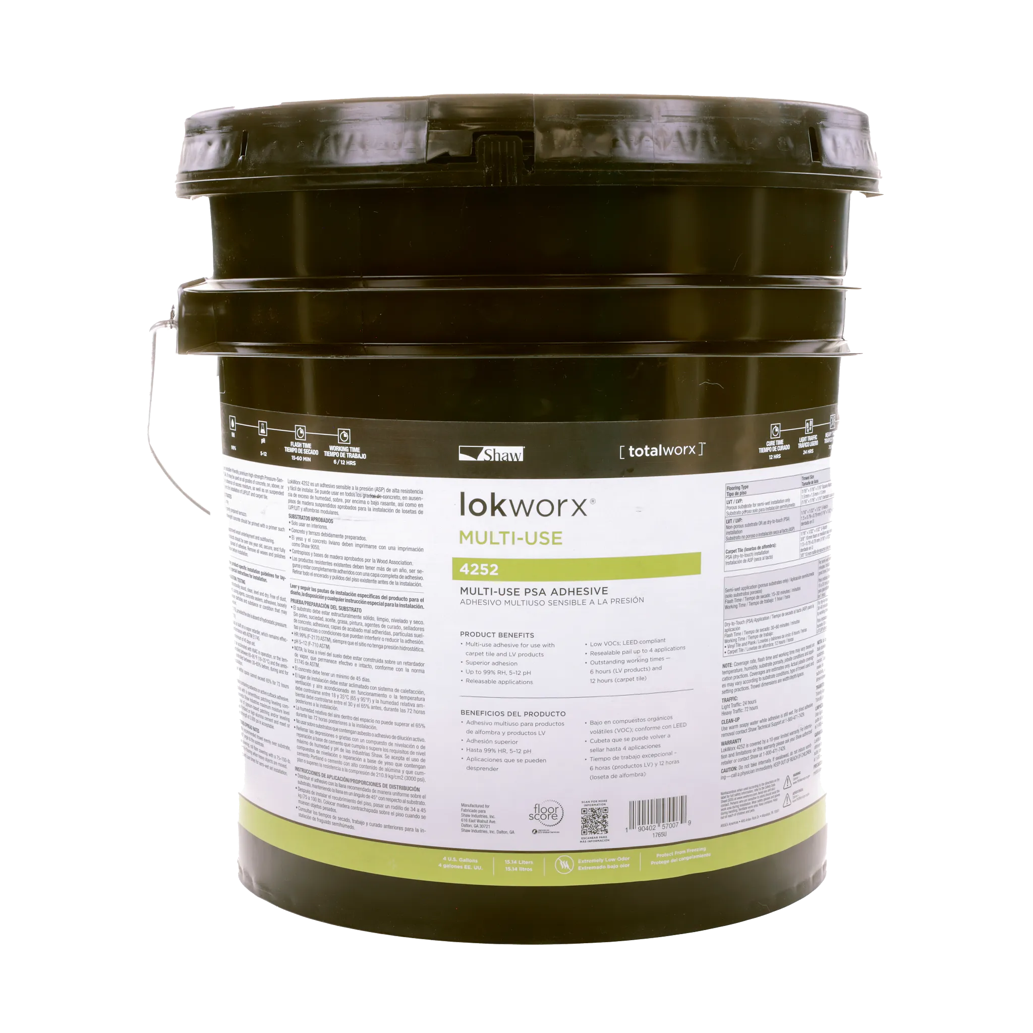 Lokworx Multi-Use PSA Adhesive bucket by Shaw