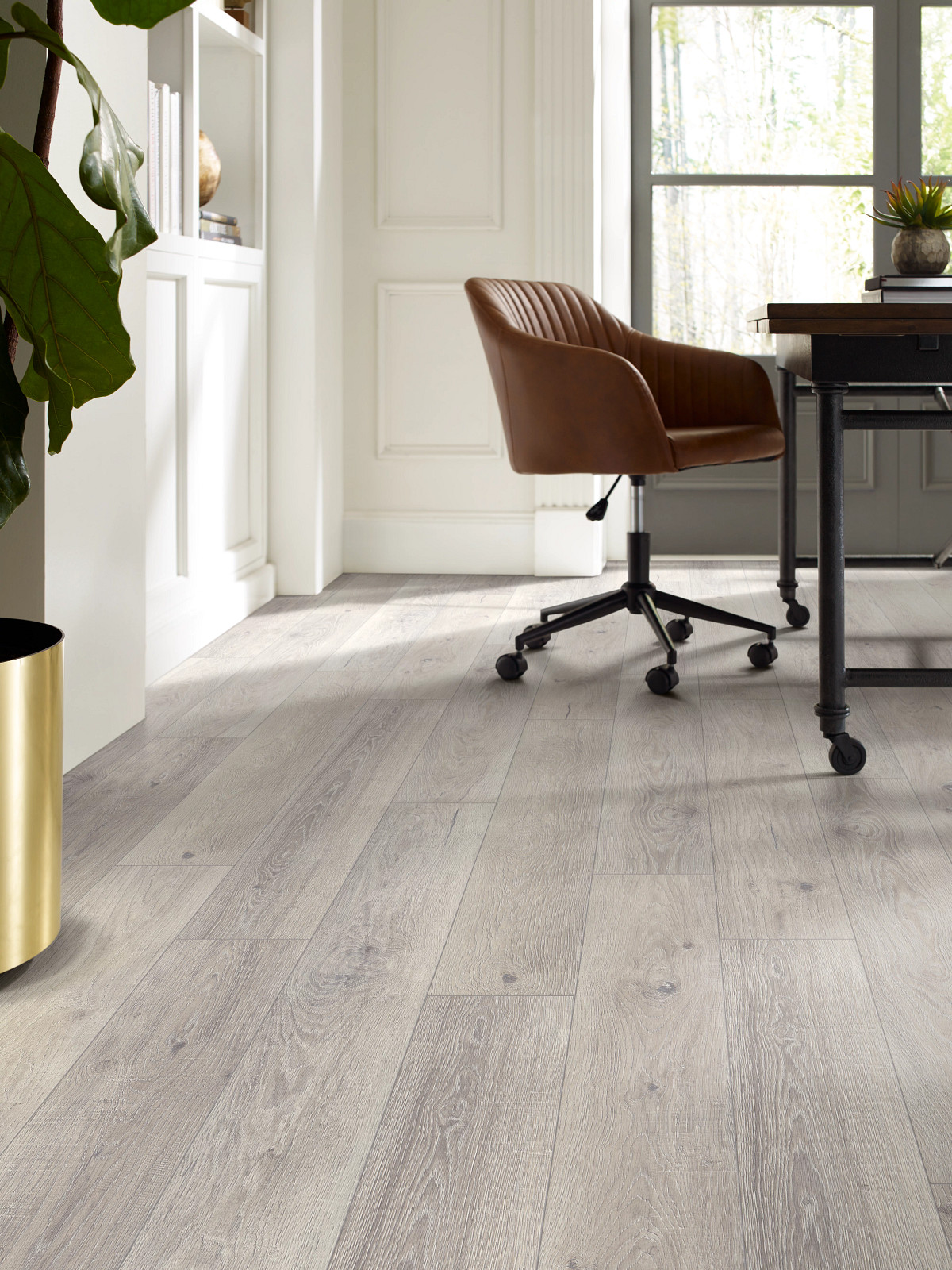 Office with affordable but beautiful laminate flooring
