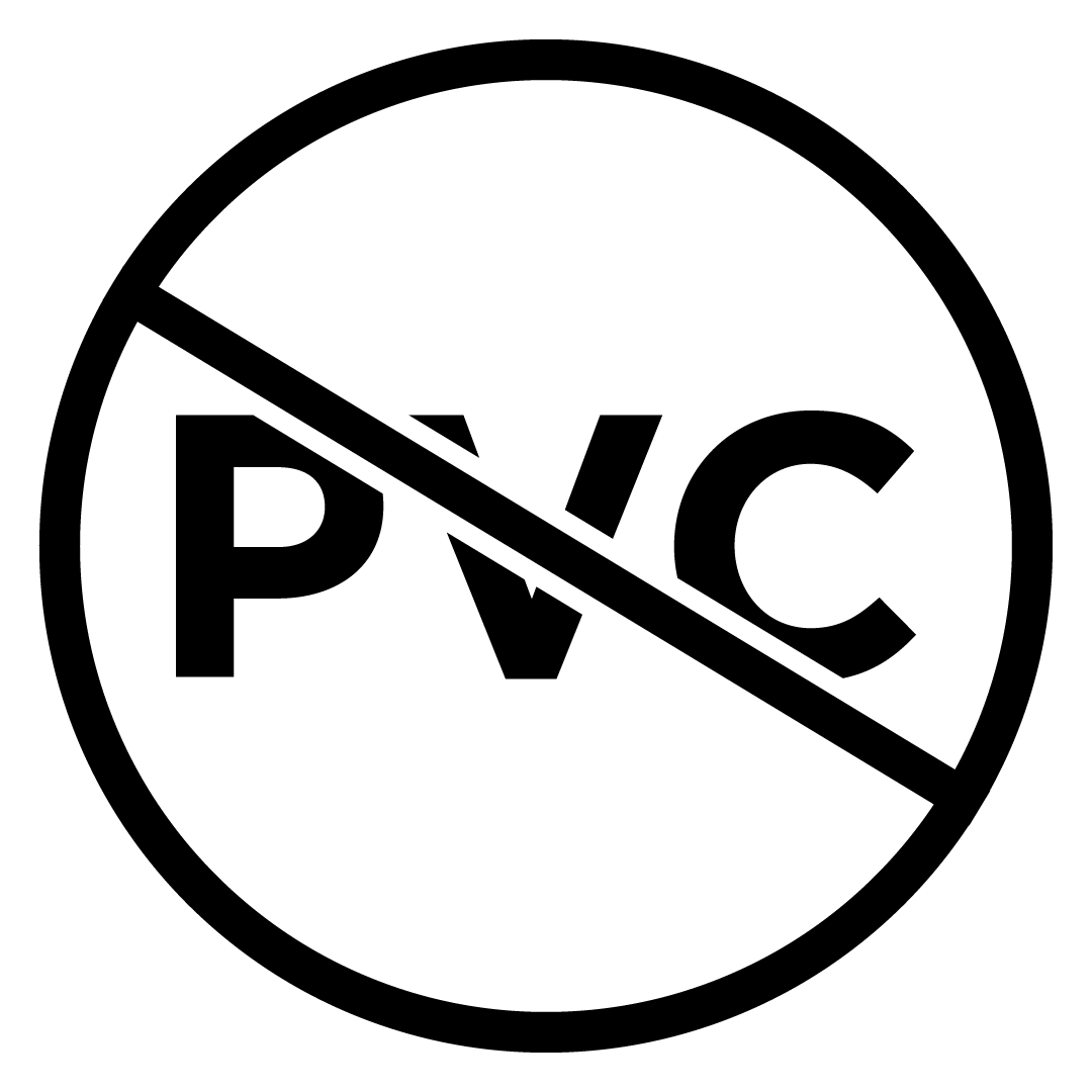 PVC-free flooring logo indicating eco-friendly and safe material choice