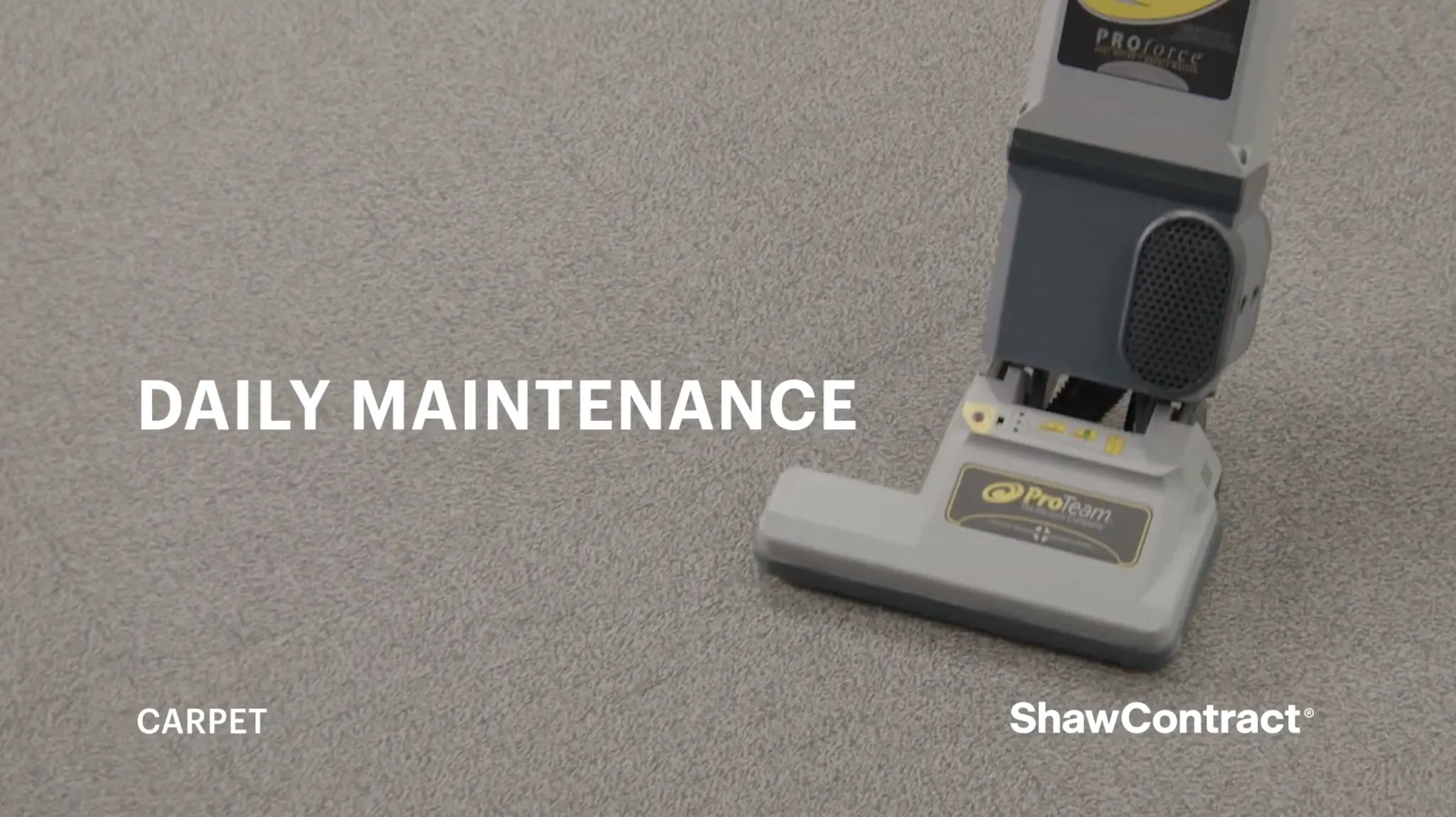 Vacuum cleaning on gray carpet for daily maintenance