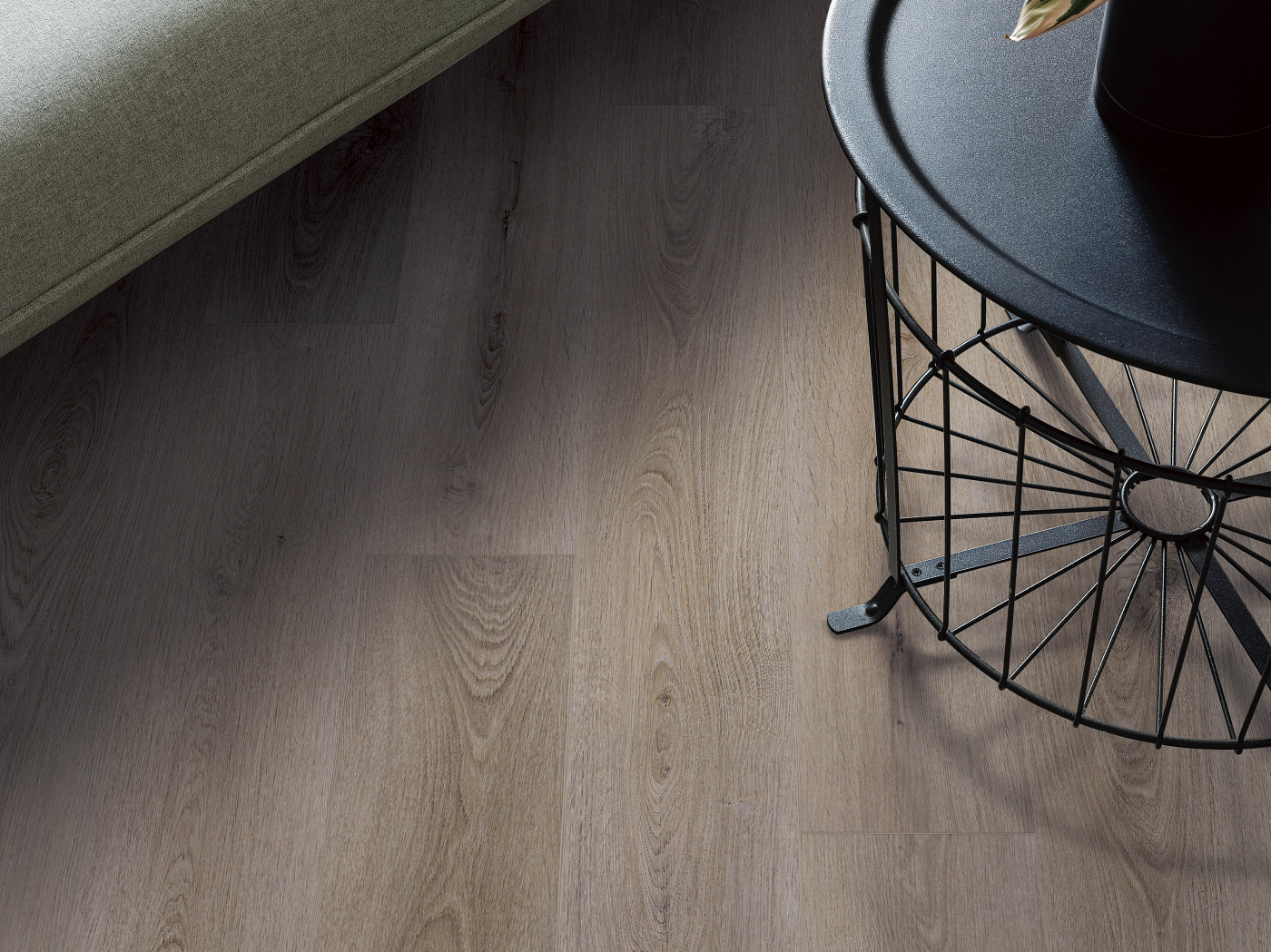 Ashen Brown flooring, shown in a room