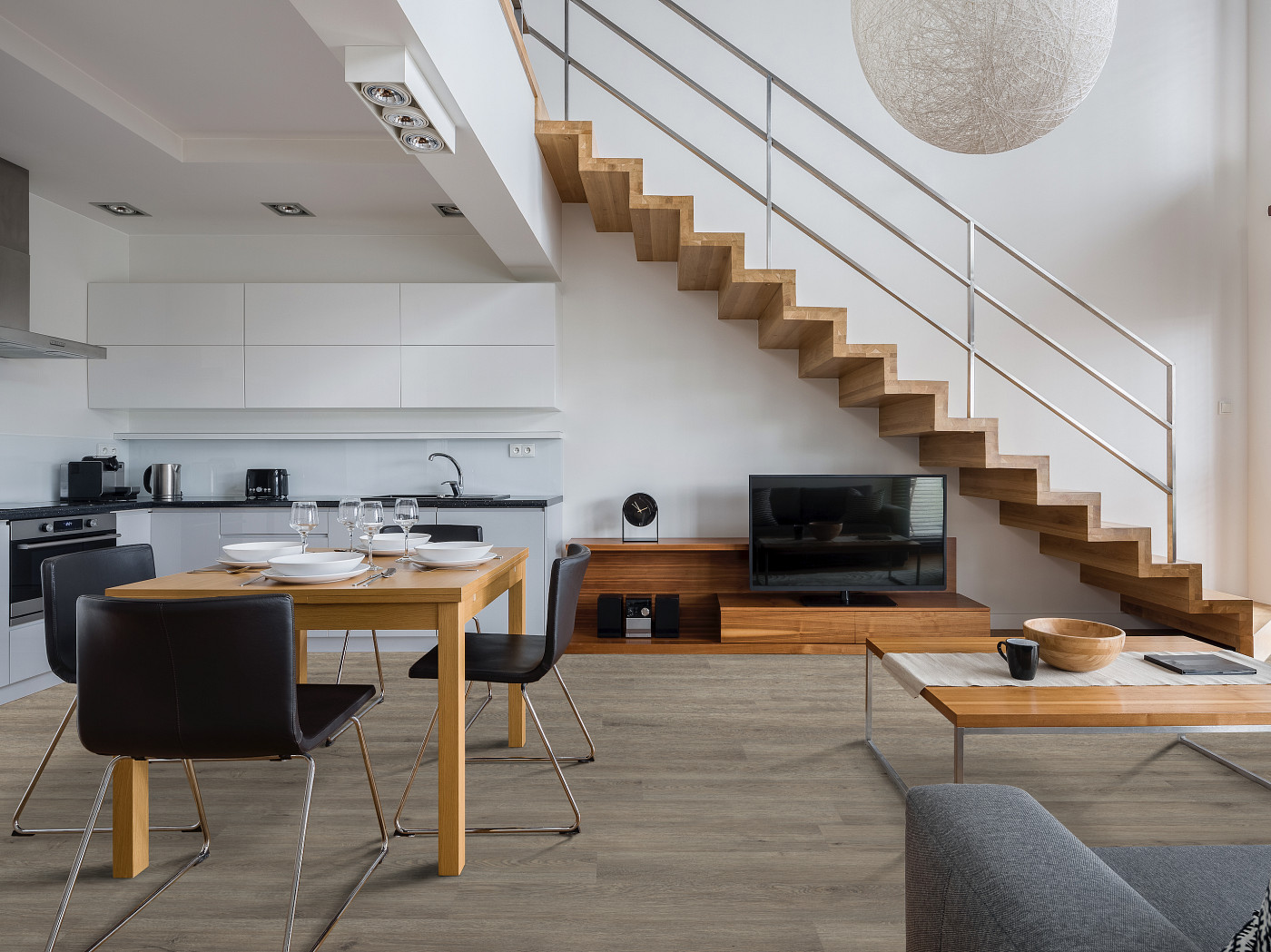 Chicago flooring, shown in a room