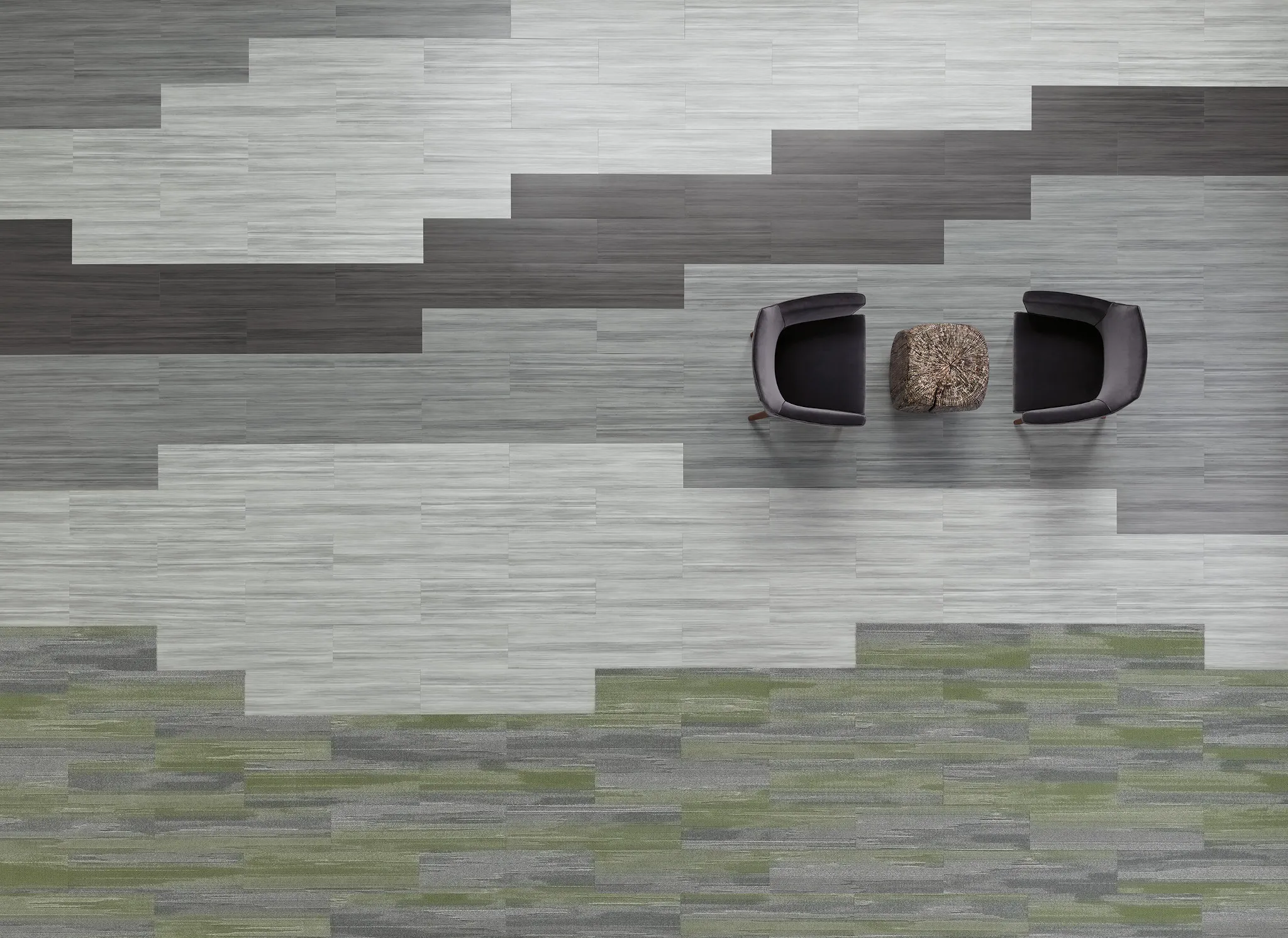 Unveil in Alter + Tinted + Char and Uncover in Patina Steel