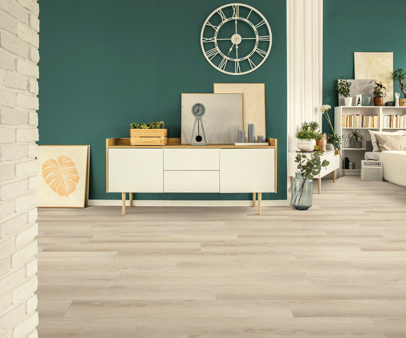 Pasadena Oak flooring, shown in a room