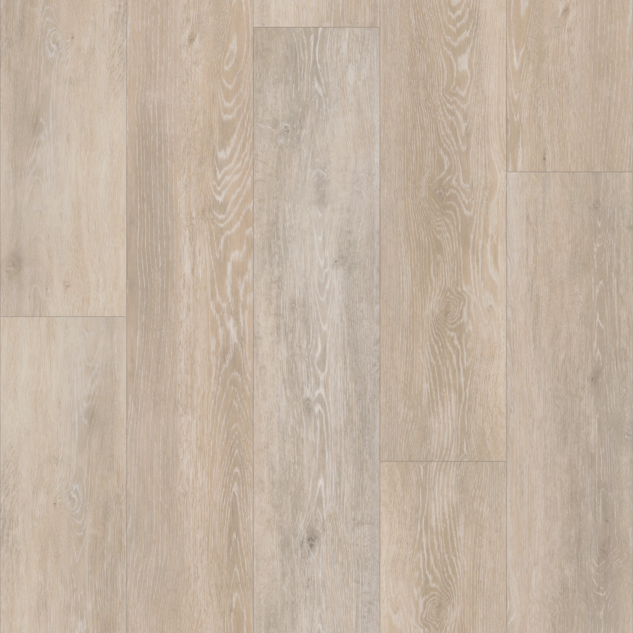 COREtec multilayer WPC vinyl flooring with attached cork underlayment in light wood look