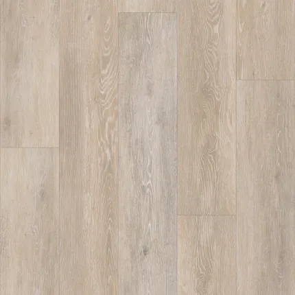Durable and waterproof COREtec vinyl flooring in 48x7 inch dimensions COREtec multilayer WPC vinyl flooring with attached cork underlayment in light wood look