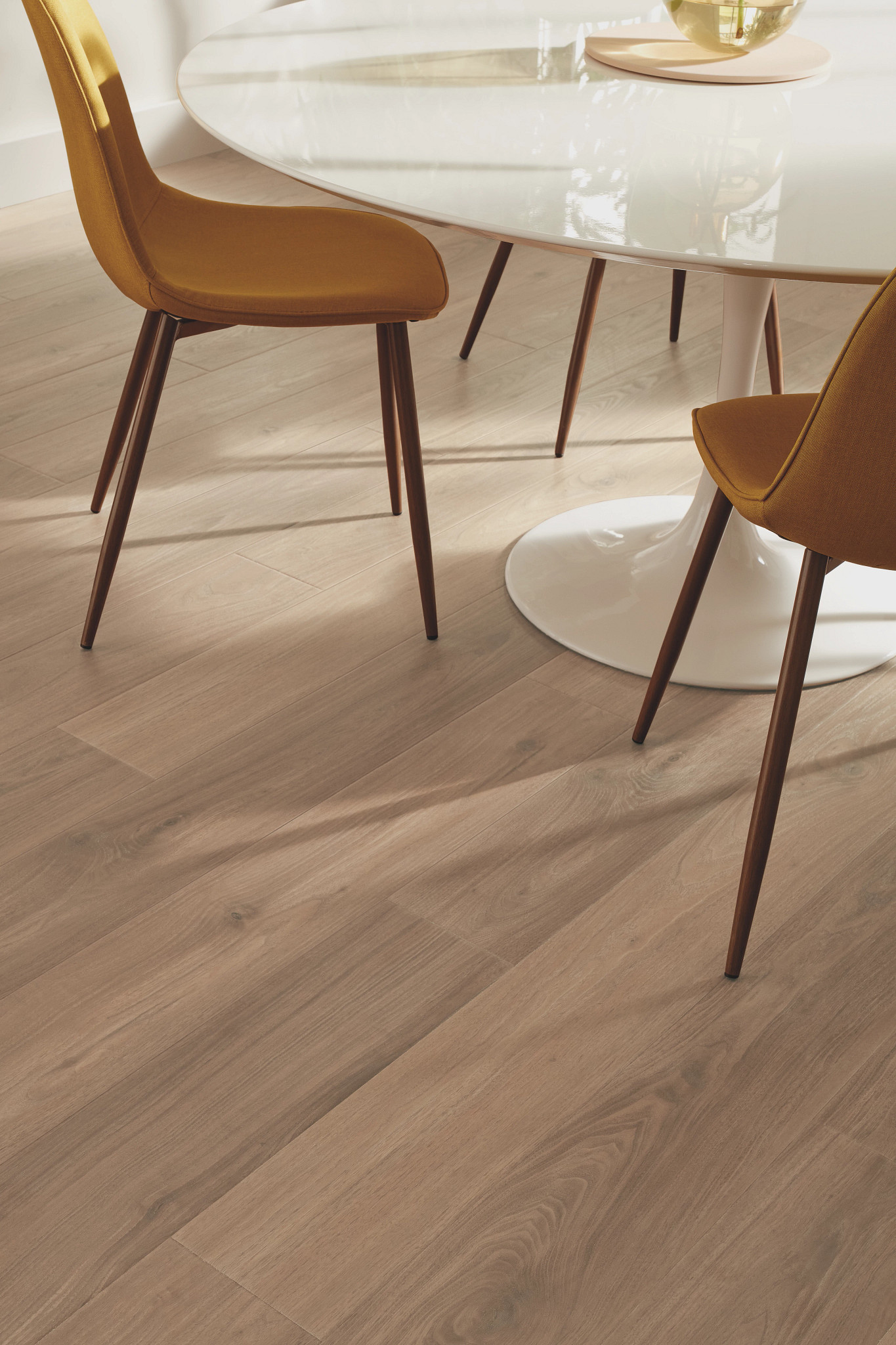 Irene Walnut flooring, shown in a room