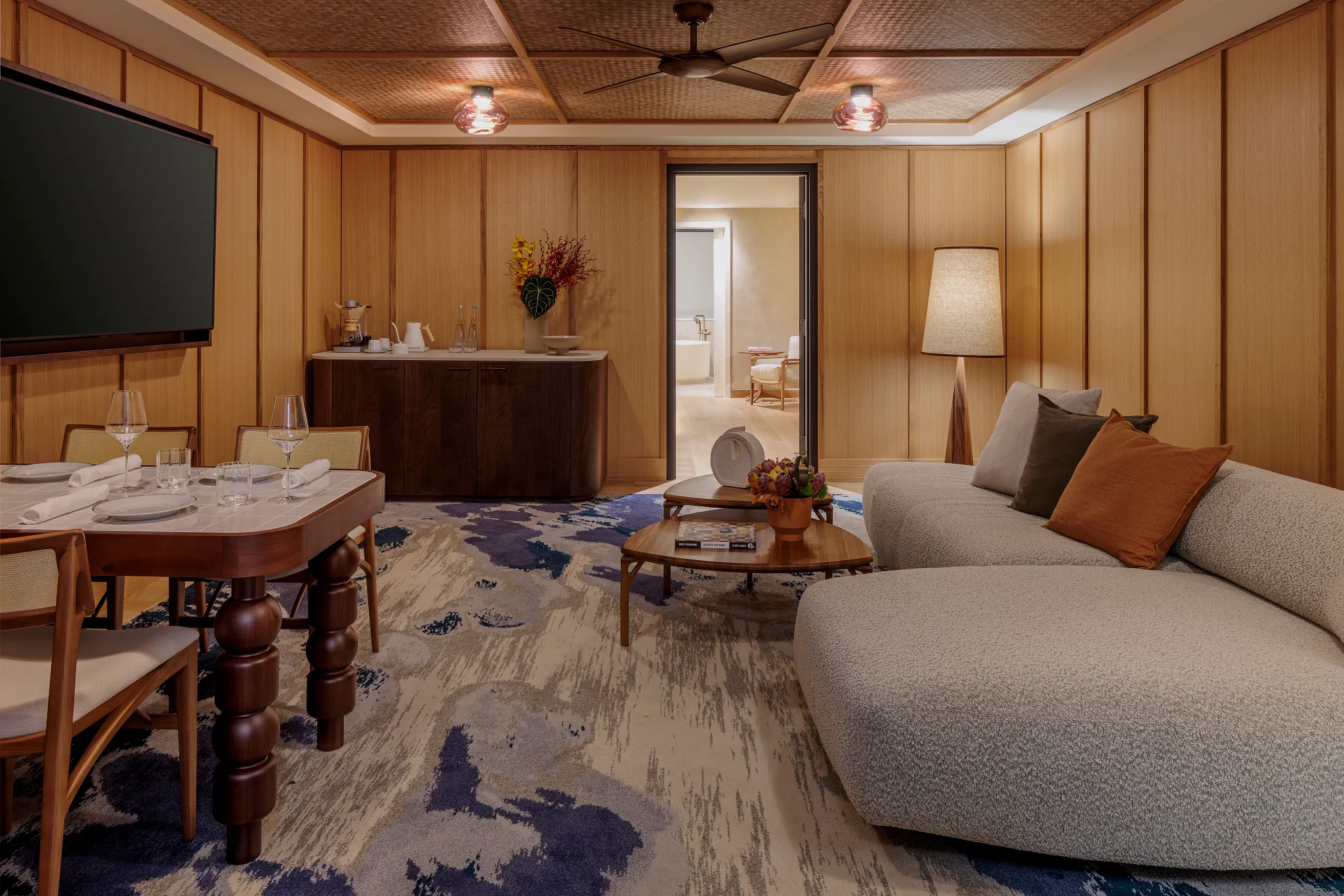 hotel unit with custom broadloom carpet