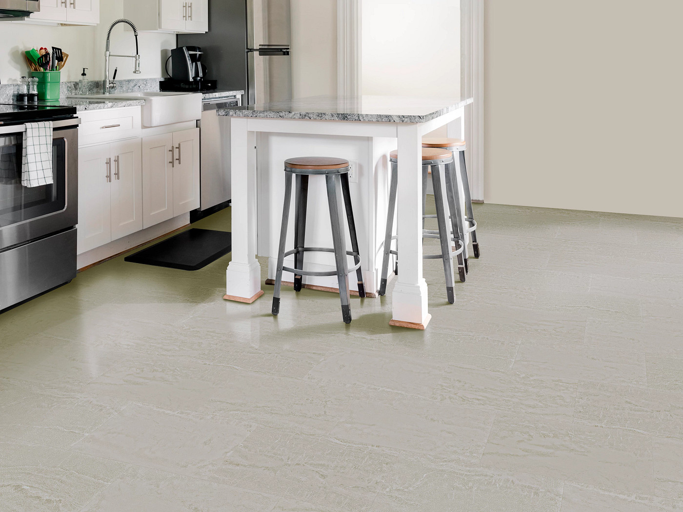 Fog flooring, shown in a room