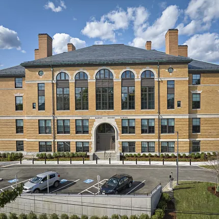 Historic architecture of William Barton Rogers School Exterior view of William Barton Rogers School building