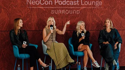 Engaging conversations at NeoCon Podcast Lounge NeoCon Podcast Lounge with panel discussion