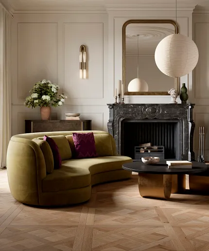Luxurious hardwood flooring for stylish interiors Elegant hardwood flooring in a sophisticated living room