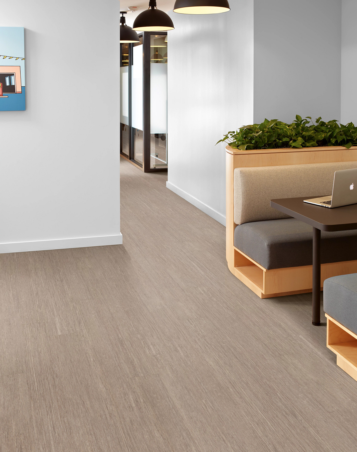 Flaxen flooring, shown in a room