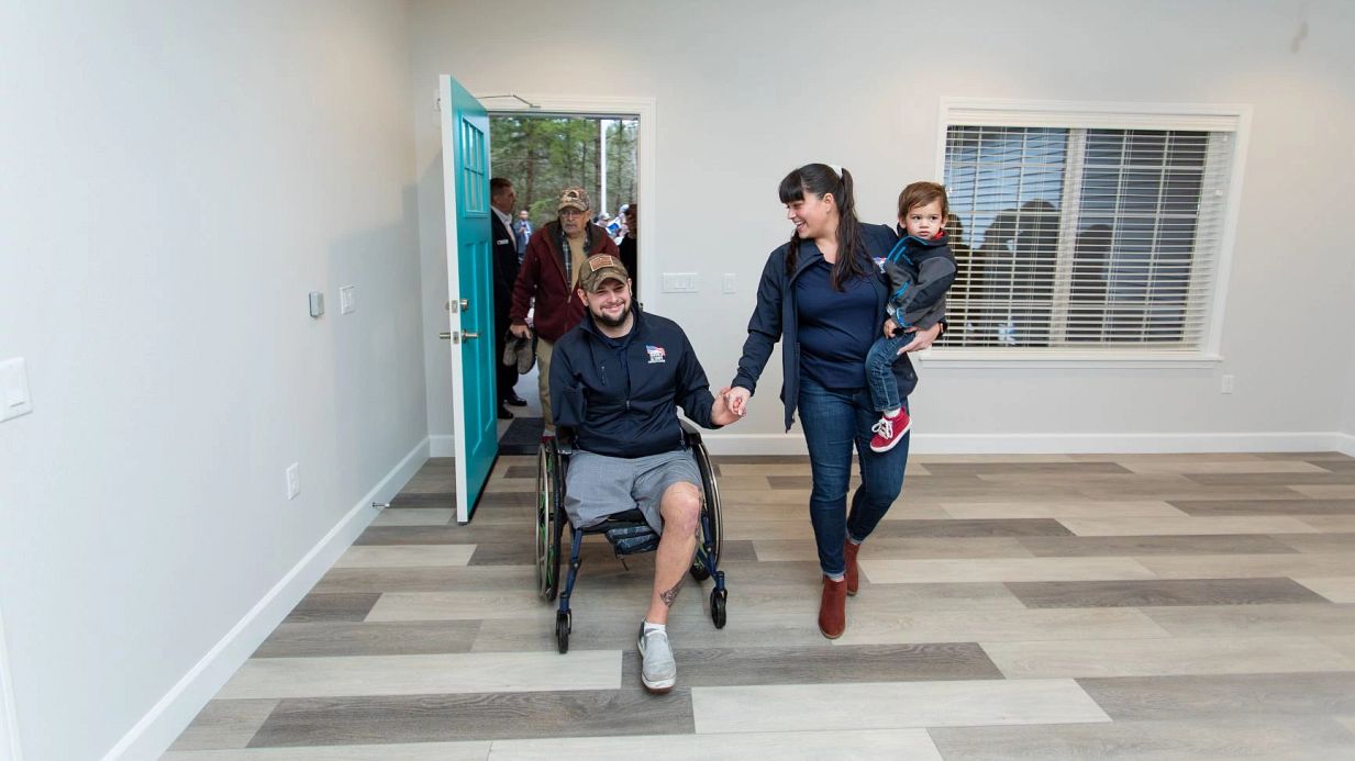 Sgt. Aaron Boyle chose COREtec Pro in Flint Oak for his new home.
