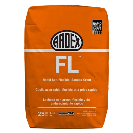 High-performance sanded grout for rapid installation ARDEX FL Rapid Set Flexible Sanded Grout 25 lbs bag