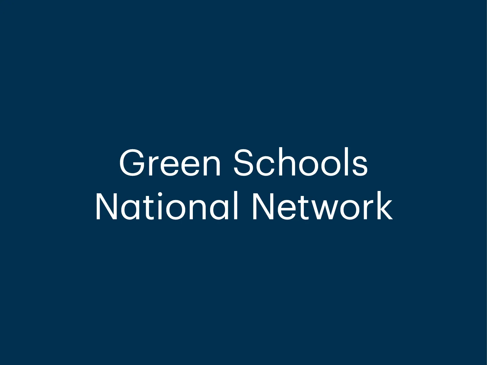 Green Schools National Network logo on a dark blue background
