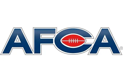 AFCA Logo Design AFCA logo featuring blue letters and a red football design