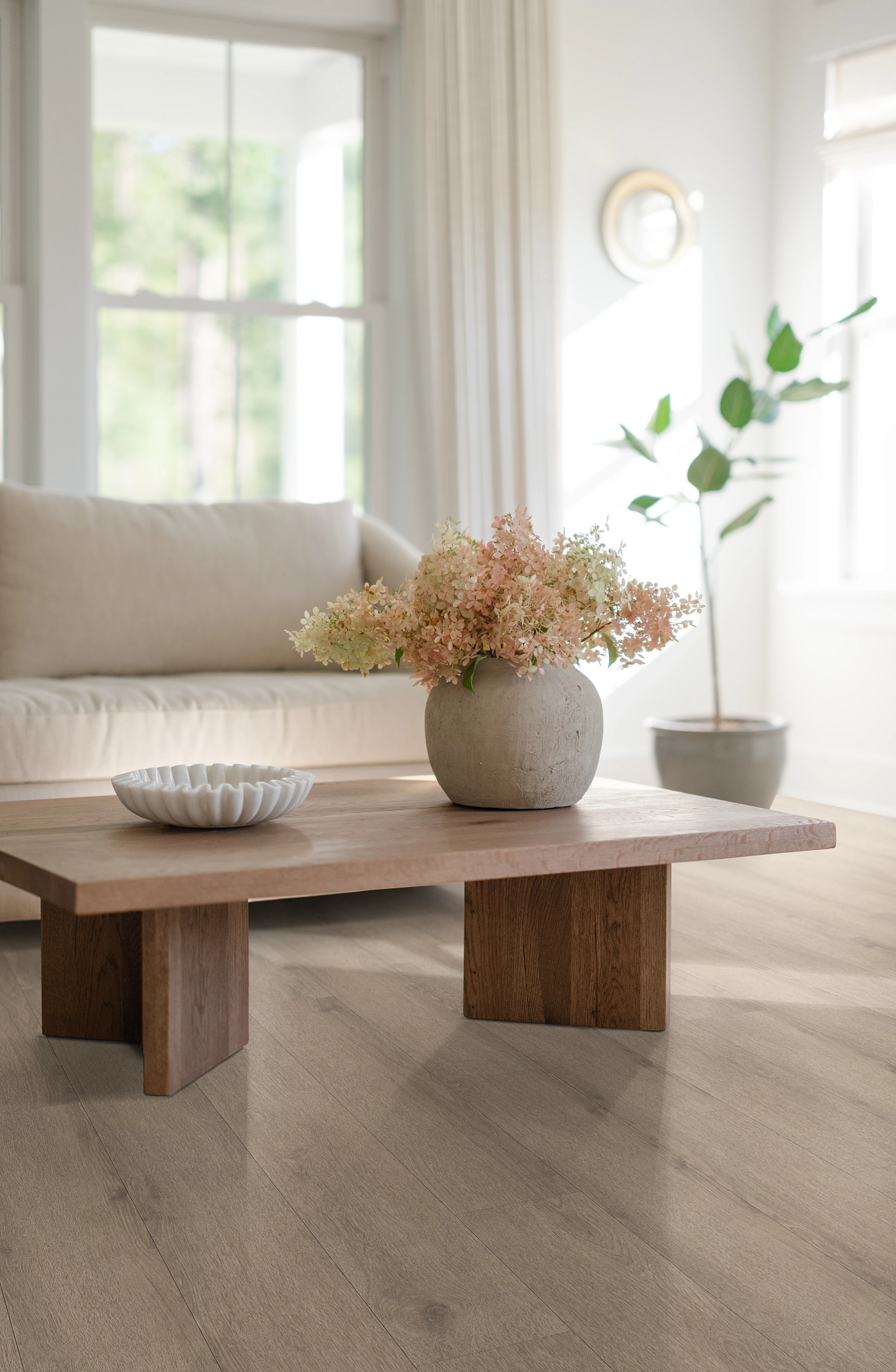 Living room with Luxury Vinyl flooring
