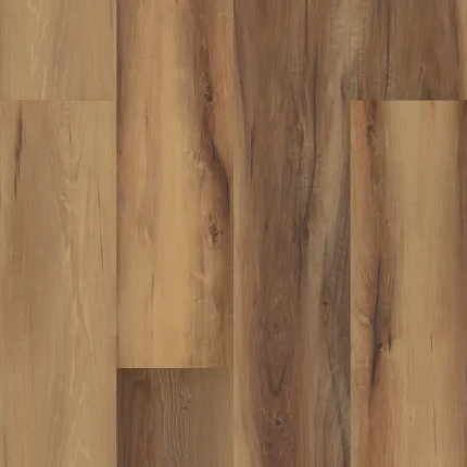 Light and Medium Brown Wood Look Luxury Vinyl Plank Flooring Luxury vinyl plank flooring with a wood look in shades of light and medium brown