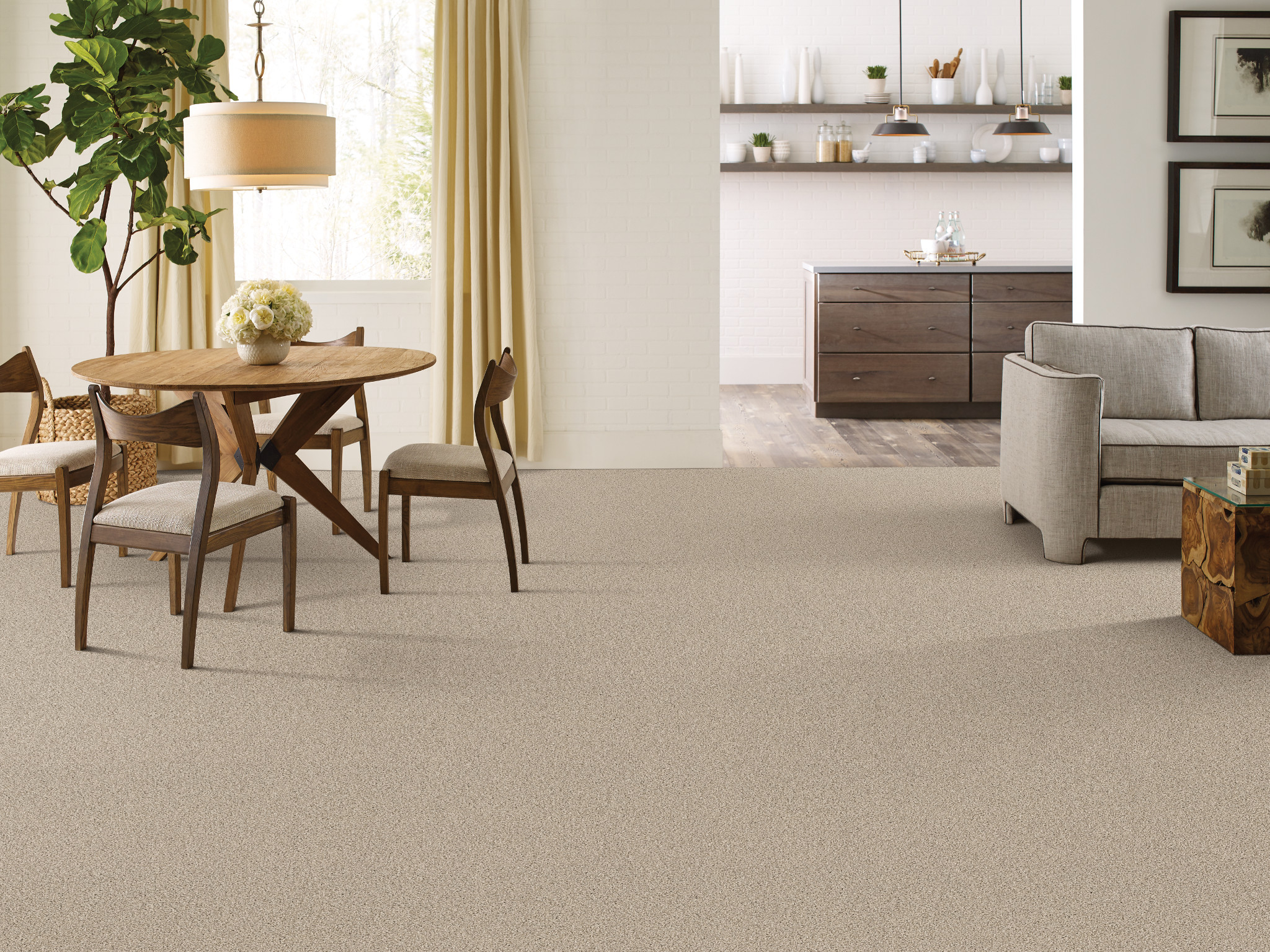 Shaw Builder SF Carpet, Commanding Solid PS807 Beach 00112