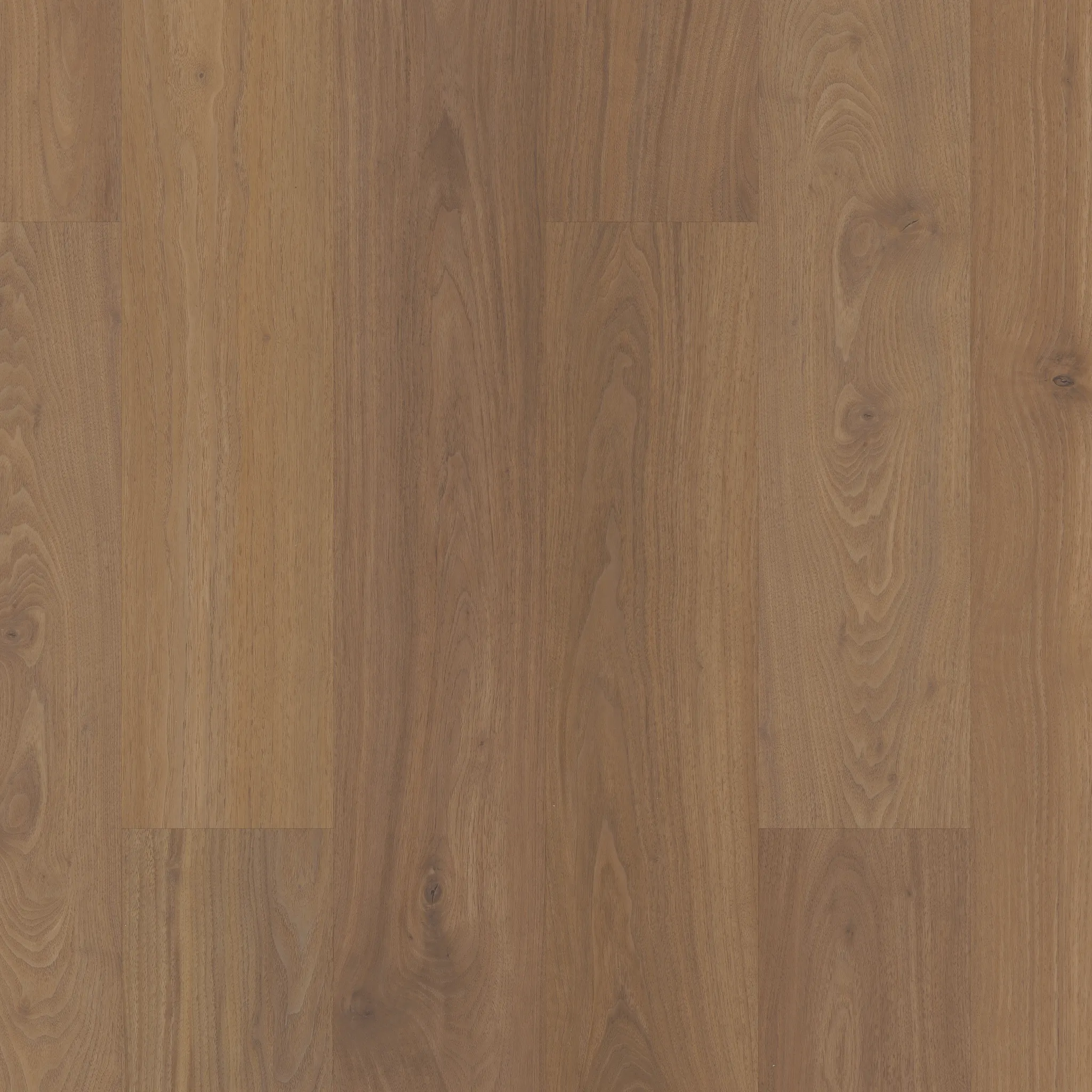 Luxury vinyl plank flooring with a warm brown wood look, showcasing natural grain patterns