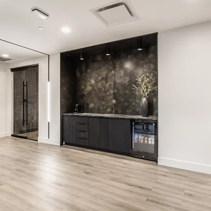 Stylish rigid core flooring for contemporary spaces Modern room with rigid core flooring featuring a mineral core and InLine Level Edge Profile