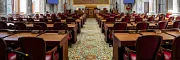 Luxurious carpet flooring in a grand government setting Ornate government facility with intricate carpet flooring