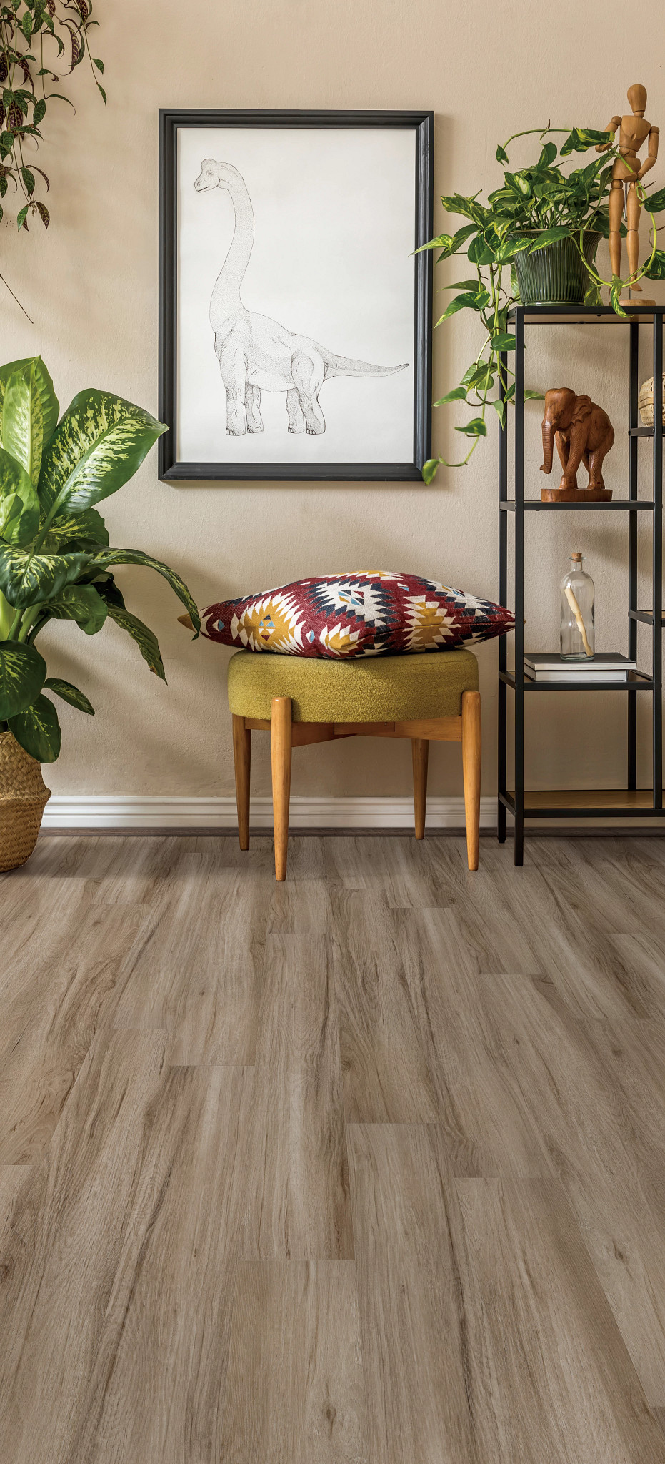 Artesia Hickory flooring, shown in a room